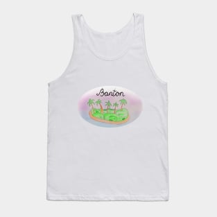 Banton watercolor Island travel, beach, sea and palm trees. Holidays and rest, summer and relaxation Tank Top